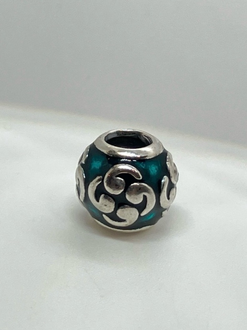 Pandora 925 ALE Teal Enamel Zen Symbol Sterling Silver Charm Bead | Retired